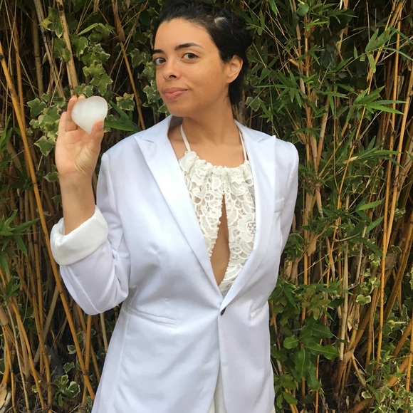 MEN’S SINGLE-BUTTON WHITE BLAZER - Picture 15 of 16